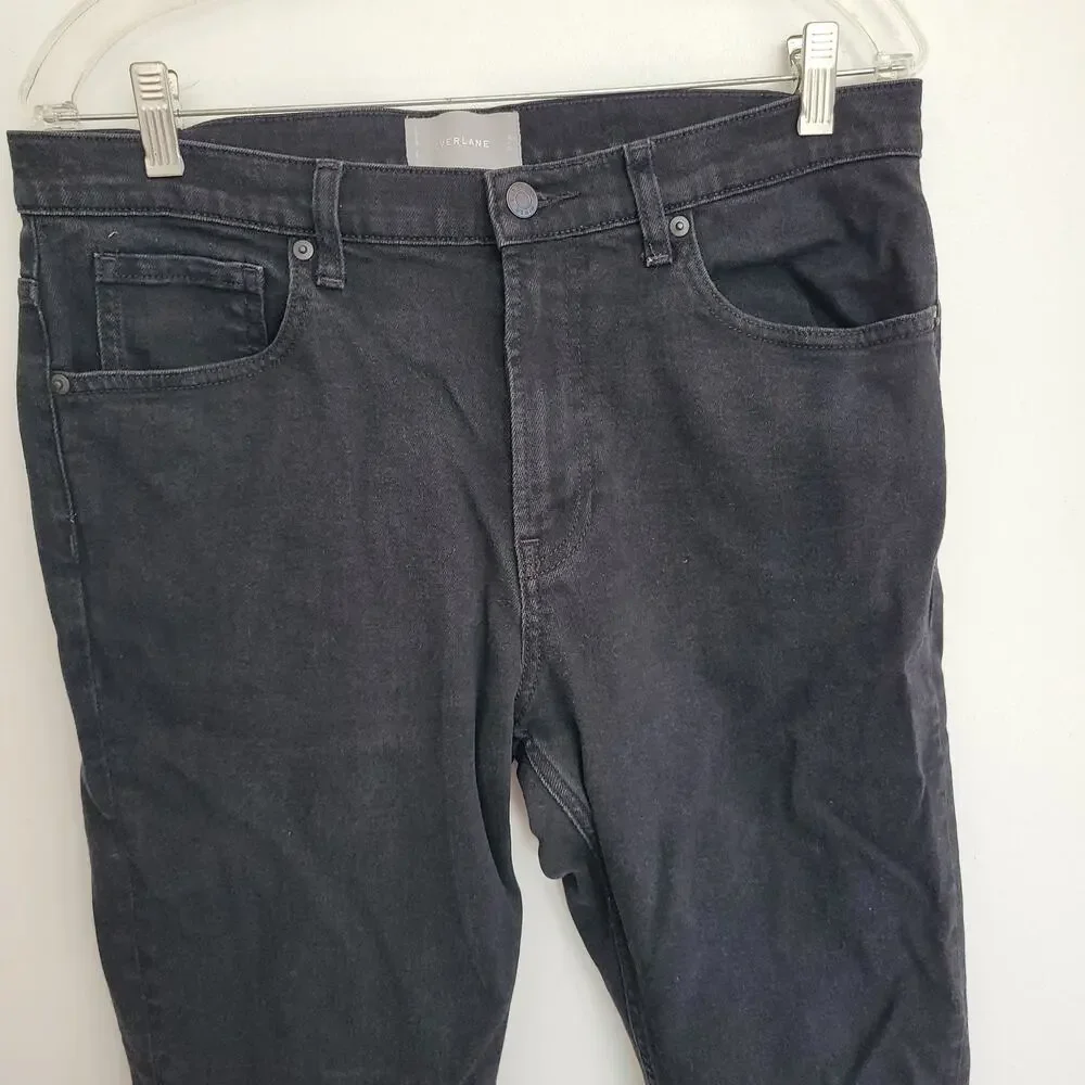 Everlane The Slim Fit Jeans Black Tapered Leg Stretch Men 34 x 30